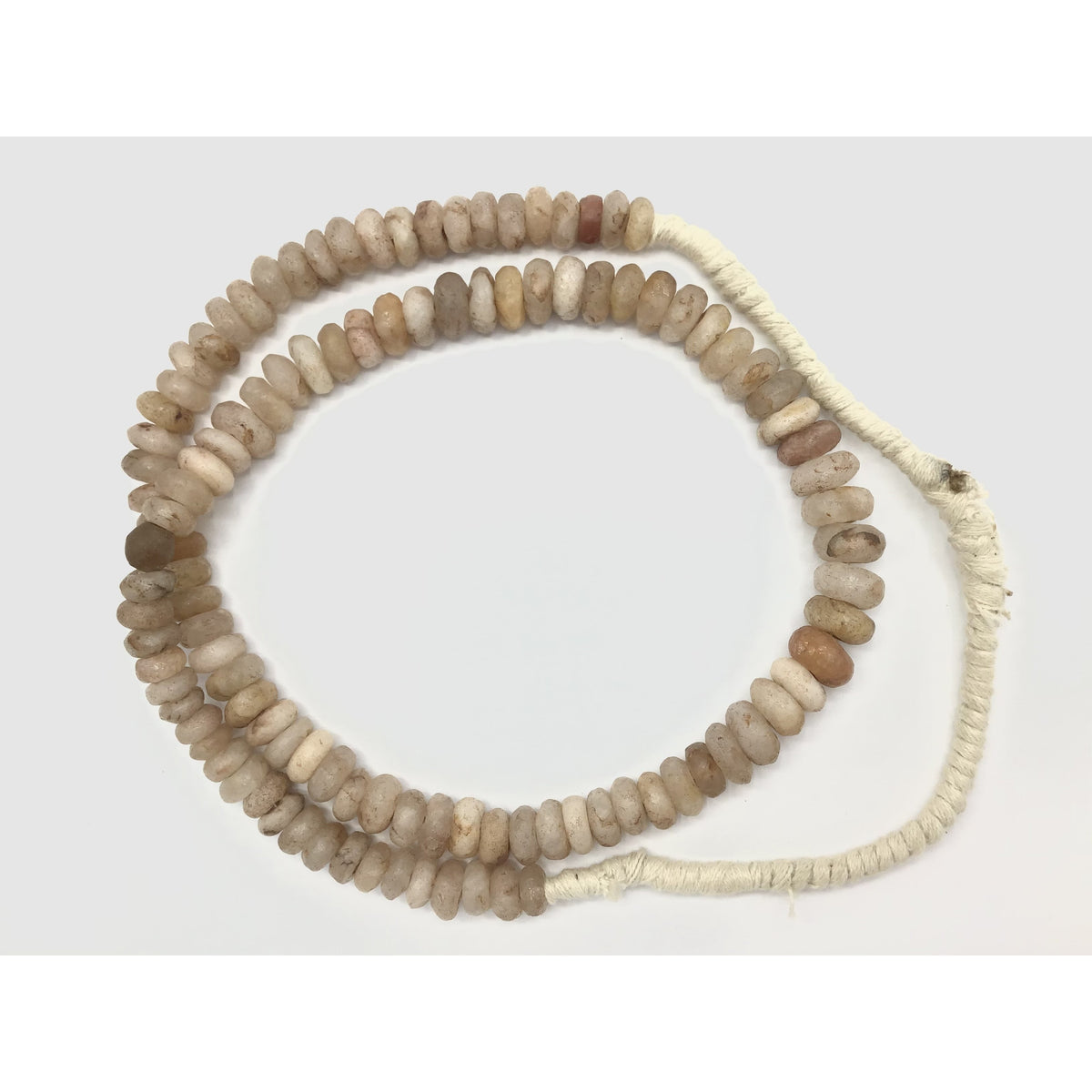 Graduated Ancient Neolithic Translucent Beige Quartz Donut Stone Beads from Mauritania -Rita Okrent Collection (S479)