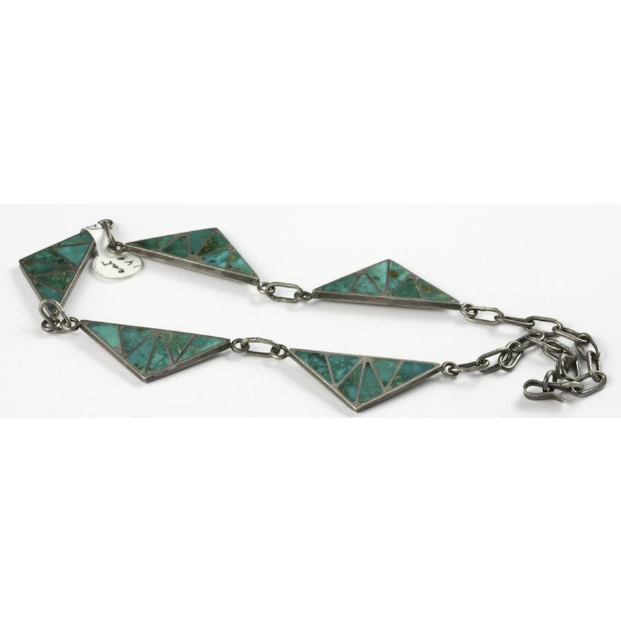 Turquoise and Silver Necklace, Vintage or Antique 