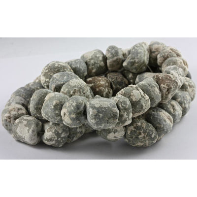 Calcified Grey Stone Beads, Large, Ancient, Djenne, Mali