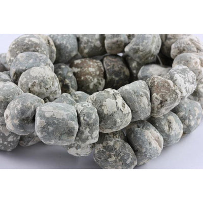 Calcified Grey Stone Beads, Large, Ancient, Djenne, Mali