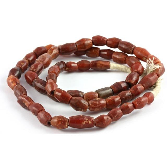 Hand-Faceted Carnelian Beads, Old, Mali 