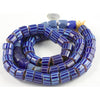 Blue Striped Five-Layer Chevron Beads, with Vintage Faceted Russian Blues