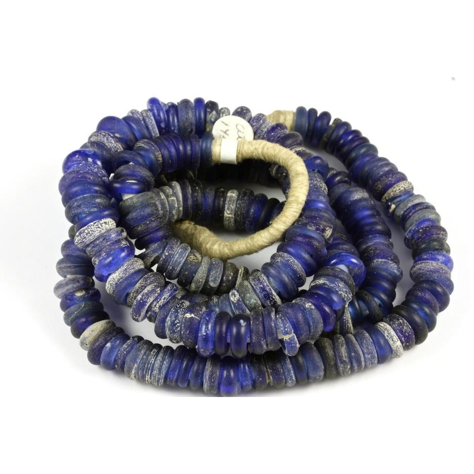 Cobalt blue Dutch donut beads, annular