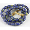 Blue and Yellow Striped Matched Chevron Beads, Ghana