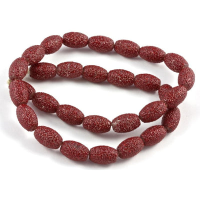 Crimson German Sugar beads, Bohemia, Vintage