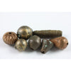 Mixed brass and copper beads, old, group of 7, African Trade