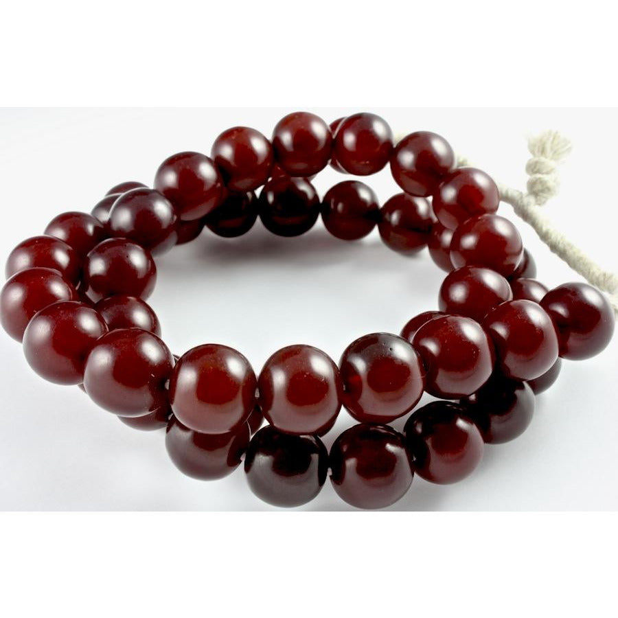 Faux Red Wine Amber Beads, Matched Rounds, Africa 