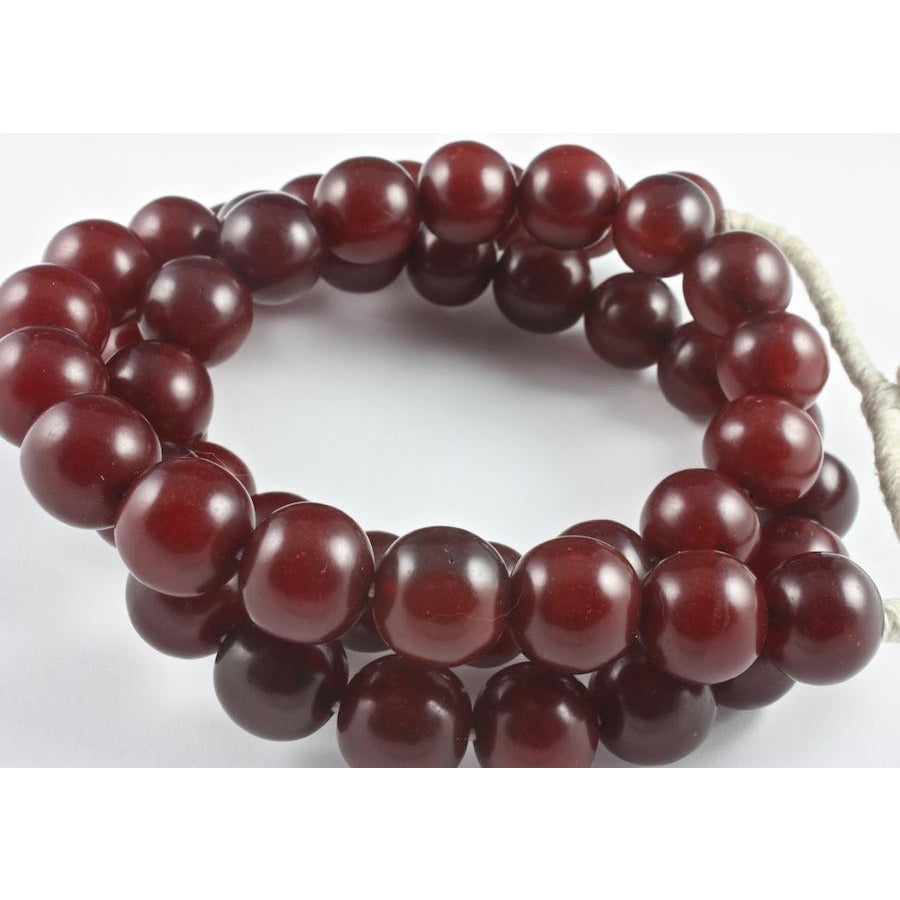 Faux Red Wine Amber Beads, Matched Rounds, Africa 