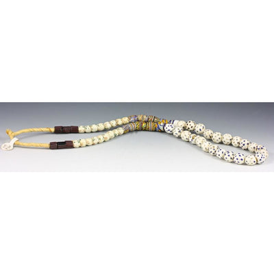 White Skunk Beads, Green Dutch Delft Dabwa Beads and other Venetian Beads, Antiq