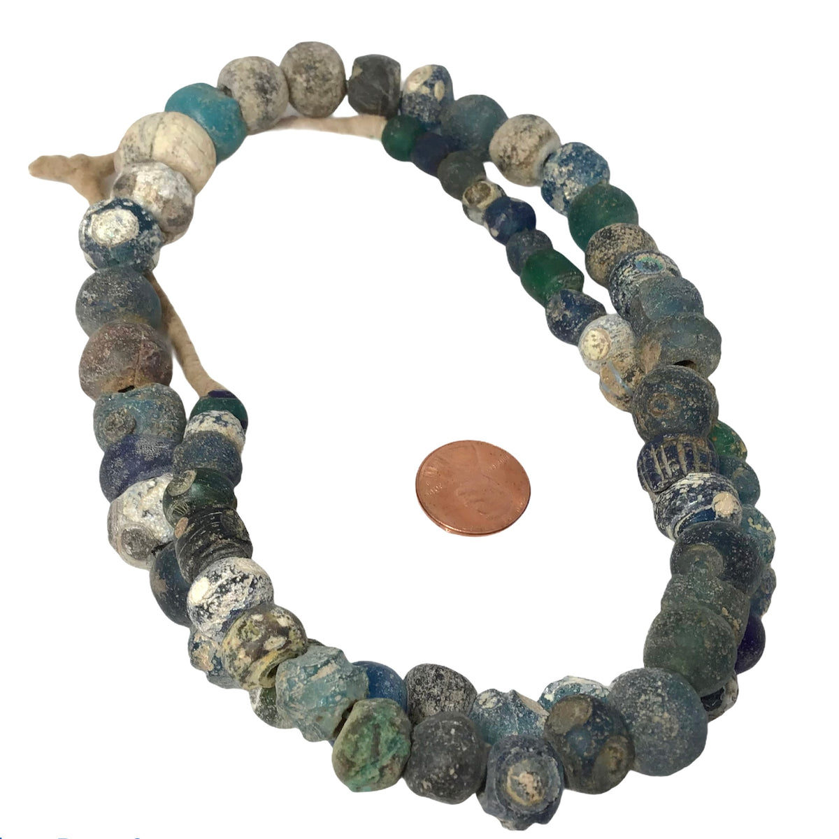 Ancient Excavated Islamic Period Blue Glass Beads, Some with Eyes - Rita Okrent Collection (AG219)