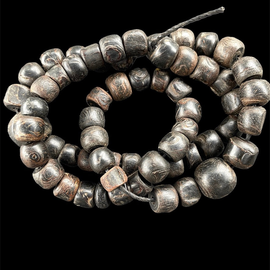 Black Coral Beads from an old Yemeni Prayer Strand - Rita Okrent Collection (ANT538)