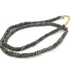 Black Rectangular Confetti and Combed Beads African Trade, Antique - AT0043