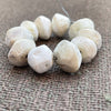 Ancient Calcified Hand Carved Faceted Shell Beads from the Sahara, Short Strand - Rita Okrent Collection (ANT498s)