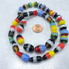 Colorful Striped Antique Bohemian Glass Bead Strand - Rita Okrent Collection (AT1692a)