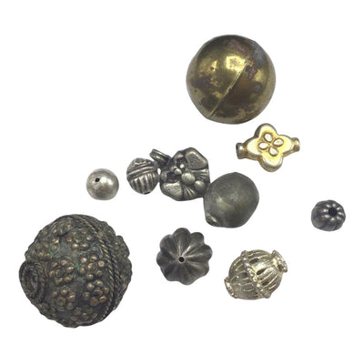 Lot of Mixed Metal Beads, Varied Shapes and Sizes - Rita Okrent Collection (ANT333)