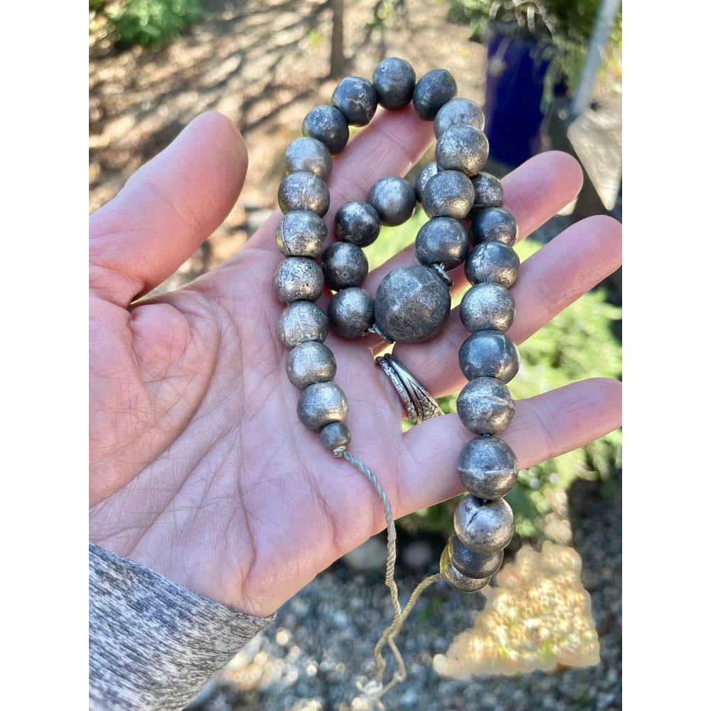 Silver Beaded Strand or Necklace of Antique Silver Beads from Yemen - Rita Okrent Collection (ANT533)