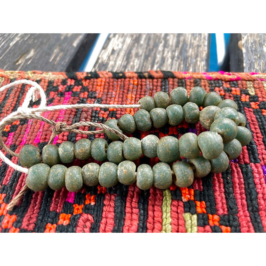 Ancient Green Glass Beads from Egypt - Rita Okrent Collection (AG450)