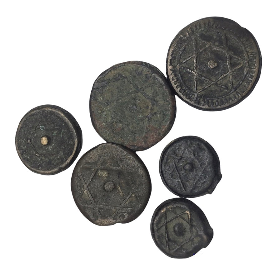 Group of Antique Moroccan Falus Coins from the 1800&#39;s - Rita Okrent Collection (AA438)