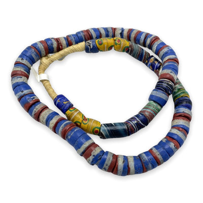 Antique American Flag Sliced Venetian beads and Other Mixed Trade Beads - Rita Okrent Collection (AT0500)