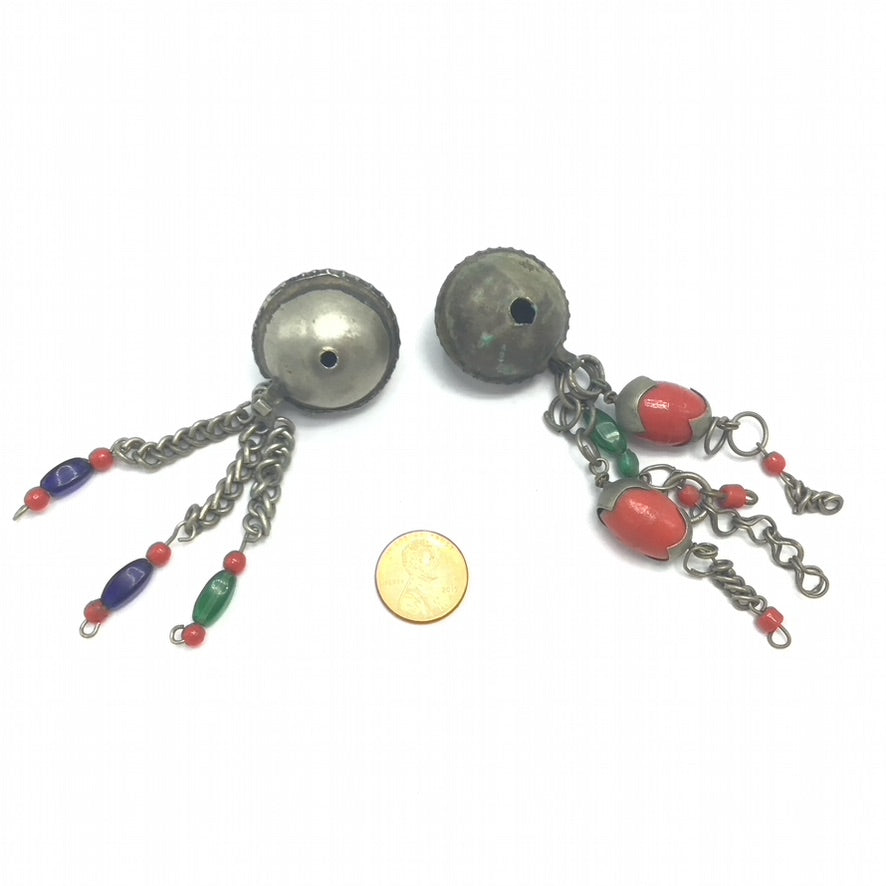 High Atlas Beads with Hanging Loops, Chains and Suspended Beads, from Morocco - Rita Okrent Collection (ANT491)