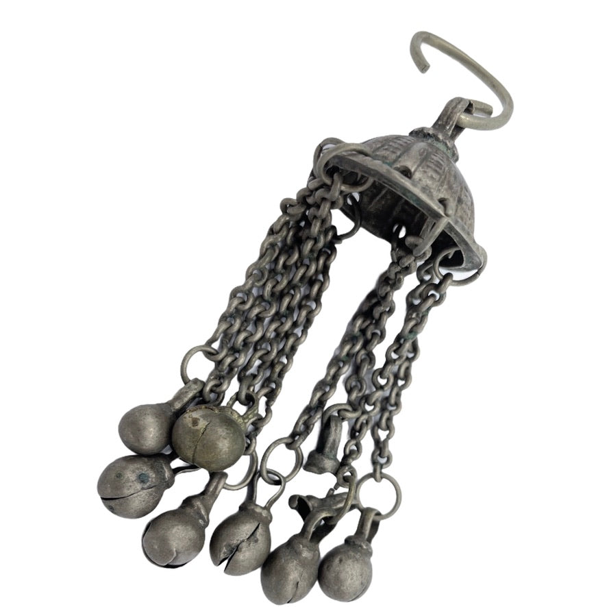 Vintage Yemeni Metal Dangle, with Chains, Hook and Bells- Rita Okrent Collection (P543)