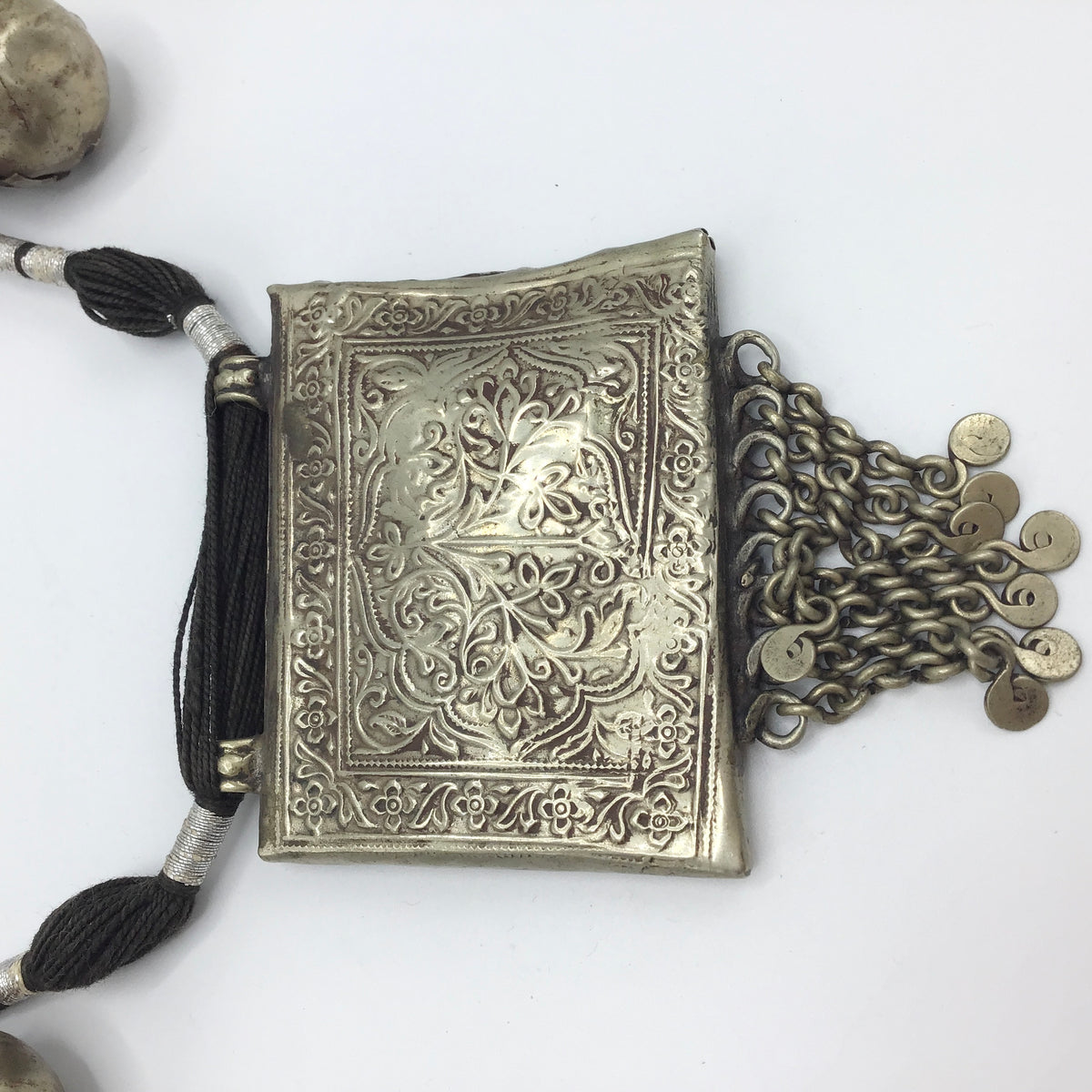 Antique Silver Prayer Box Necklace, India or Pakistan - Rita Okrent Collection (NE605)