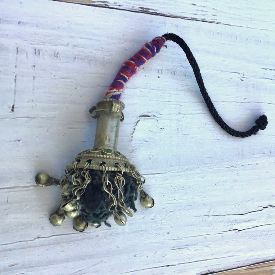 Palestinian Bedouin Veil Temporal or Dangle with Cabachons - Rita Okrent Collection (P702)
