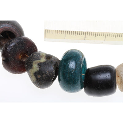 Ancient Glass Beads, Rock Crystal Bead and a Steatite Spindle Whorl, Middle East - Rita Okrent Collection (C205b)