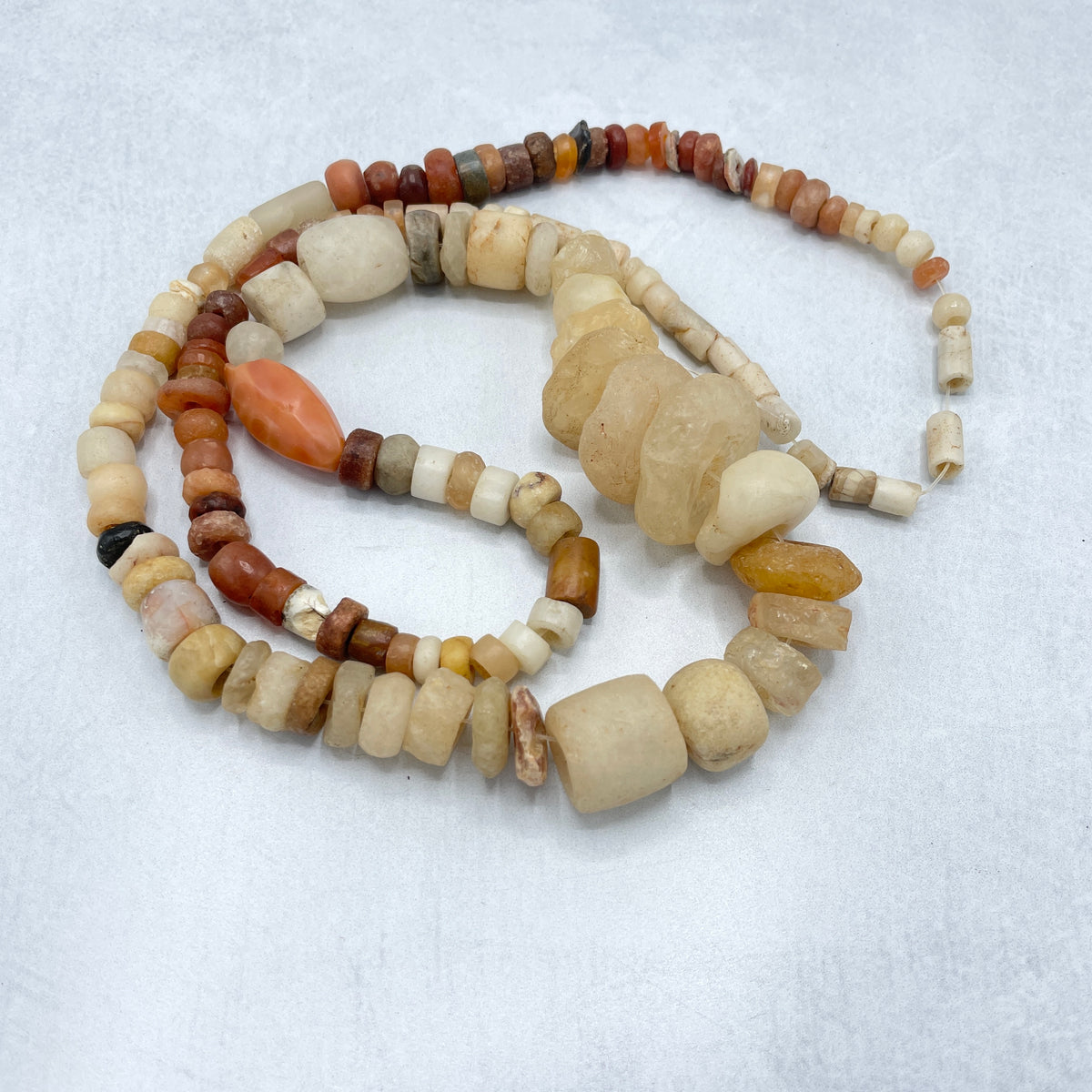 Mixed Ancient and Neolithic Stone Beads Strand, West Africa - Rita Okrent Collection (S668b)