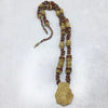 Mauritanian Gold-Plated Gilded Granulated Beaded Necklace with Glass Accents - Rita Okrent Collection (NE552)