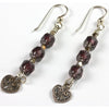 Czech Glass Cathedral Bead Earrings with Sterling Silver Hearts from Bali