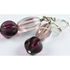 Vintage Bohemian Amethyst Glass Melon Bead Earrings