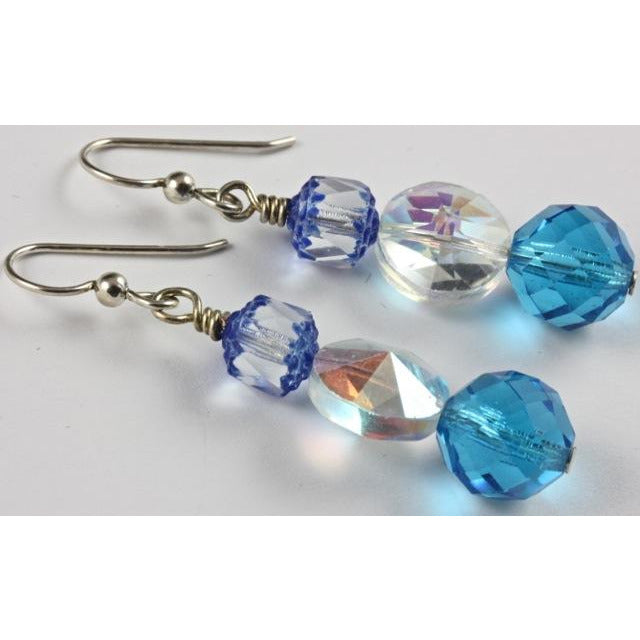 Swarovski Crystal and Czeck Diamond Cut Bead Earrings