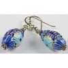 Asian Enameled Flower Bead Earrings with Sterling Silver Beads from Bali