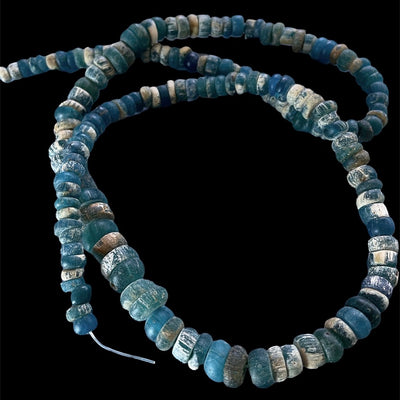 Favorite Very Blue Glass Medium Nila Beads, Mali - Rita Okrent Collection (AT0422n)