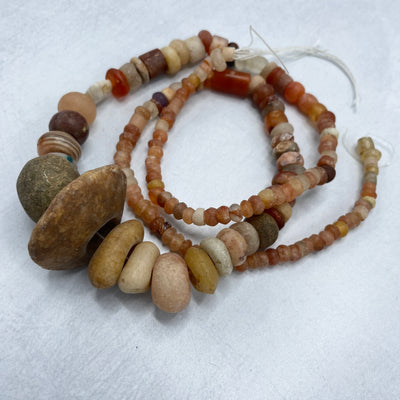 Mixed Ancient and Neolithic Stone Beads Strand, West Africa - Rita Okrent Collection (S668)
