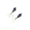 Ancient Blue Islamic Medieval Glass Evil Eye Bead Earrings with Silver - Rita Okrent Collection (E363)