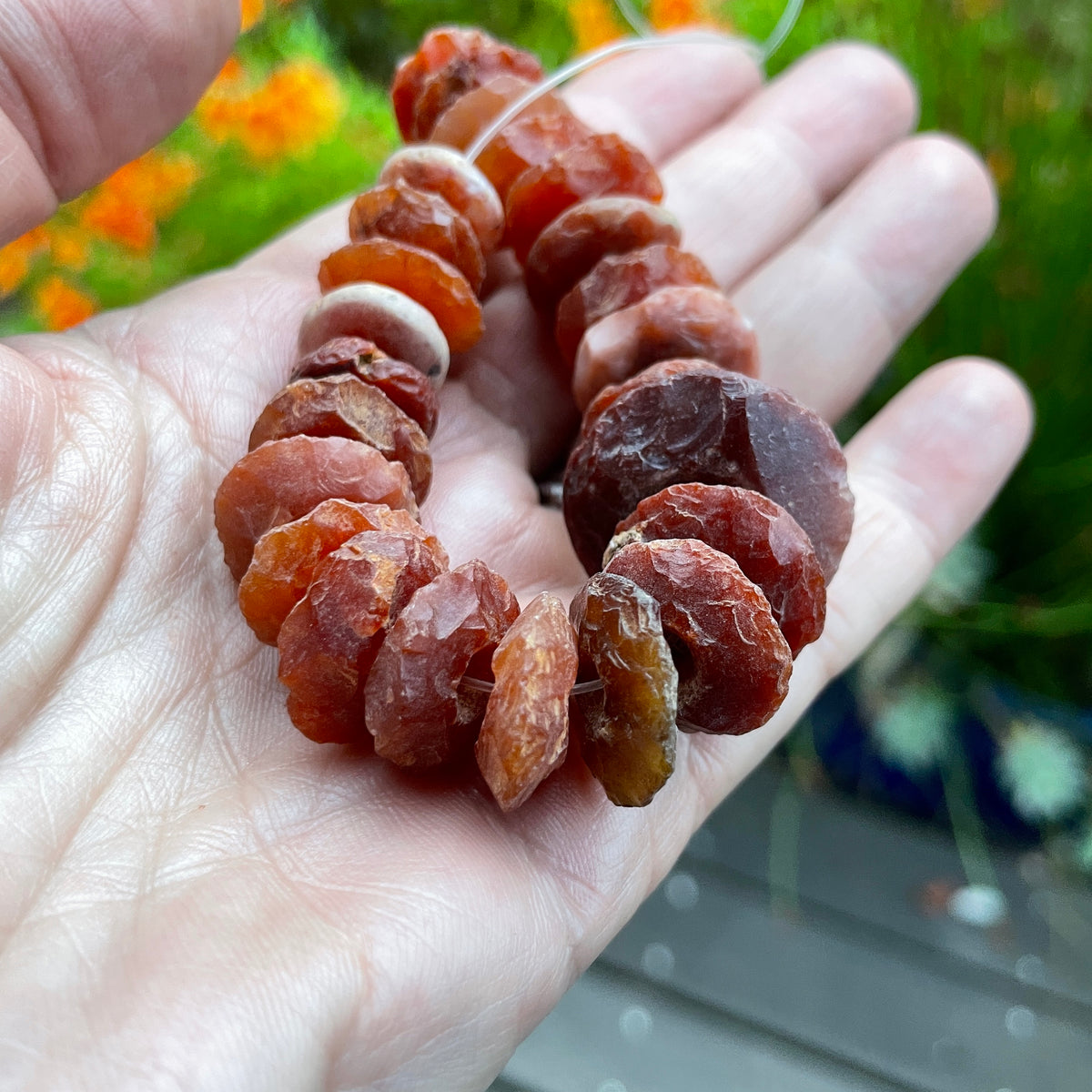 Short Strands of Neolithic Red Carnelian Agate Stone Beads, Mauritania - Rita Okrent Collection (S493)