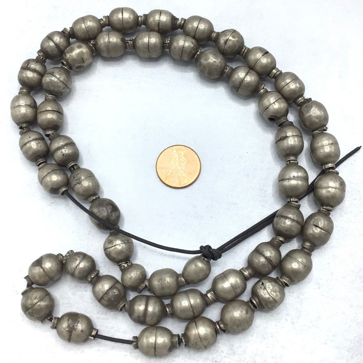 Antique Ethiopian Silver Beads, Strand - Rita Okrent Collection (ANT644)