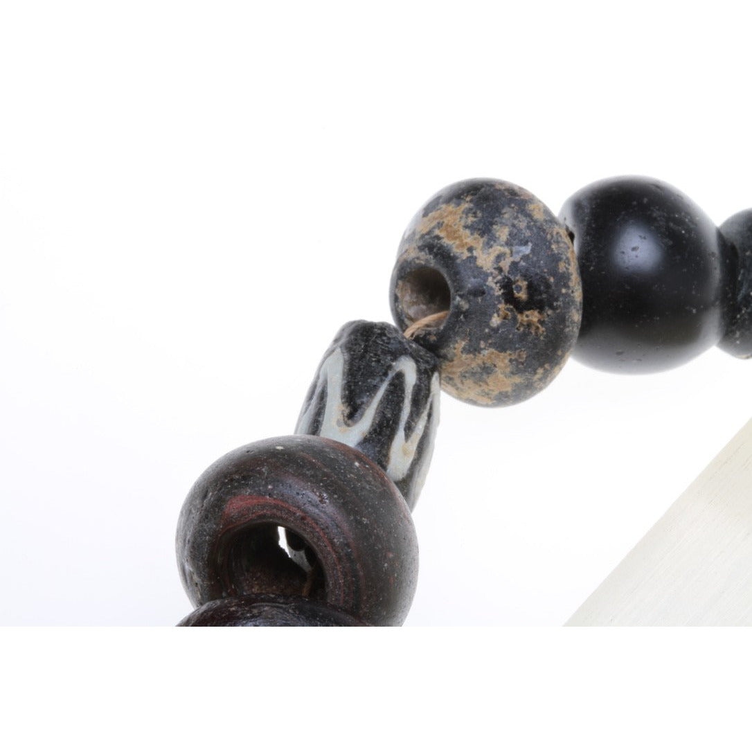 Ancient Glass Beads, Rock Crystal Bead and a Steatite Spindle Whorl, Middle East - Rita Okrent Collection (C205b)