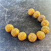 Strand of 10 Matched Vintage Granulated Gold-Washed Beads from Senegal - Rita Okrent Collection (ANT607)