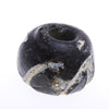 Ancient Black Glass Bead with White Florescent Swirls - Rita Okrent Collection (AG076e)