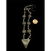 Necklace of Mauritanian Gold Washed and Silver Beads with Triangular Pendant - Rita Okrent Collection (NE484)