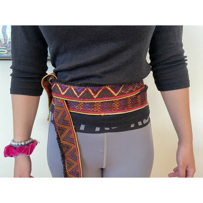 Vintage Ethnic Colorful Geometric Textile Belt - Rita Okrent Collection (AA506)