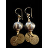 Sri-Lankan Gold-Plated Bead Earrings with Decorative Gold Coins