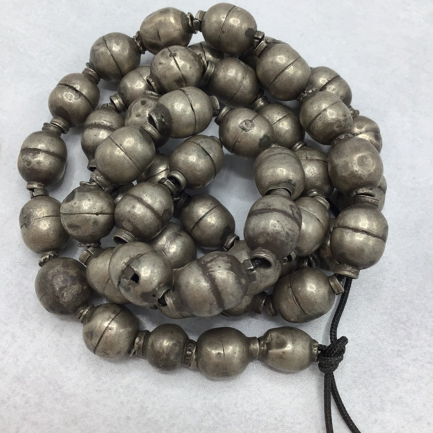 Antique Ethiopian Silver Beads, Strand - Rita Okrent Collection (ANT644)