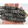 White on Black Swirl Matched Venetian beads, Antique, African Trade - AT0719