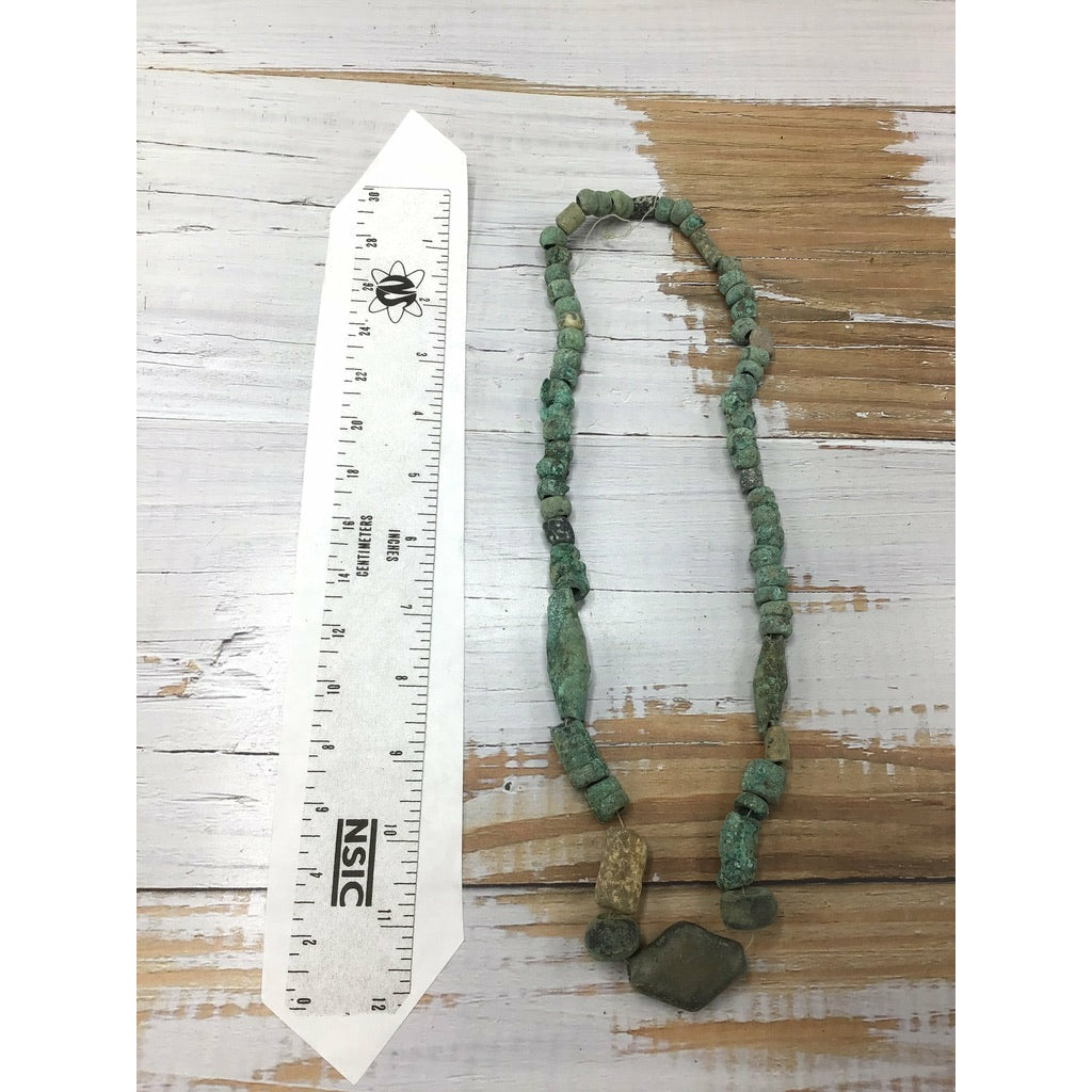 Very Old Dogon Vert-de-Gris Bronze Bead Strand with lots of Patina - Rita Okrent Collection (C174t)