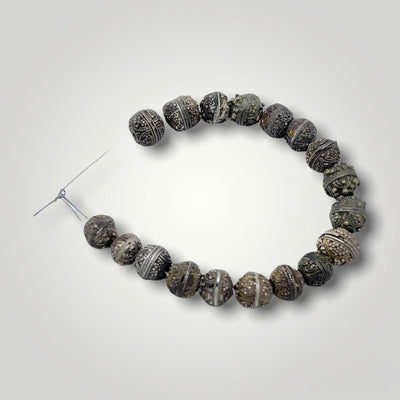 Short Strand Mauritanian Silver Beads, with Lots of Patina - Rita Okrent Collection (ANT565)