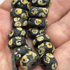 Short Strand of Antique Well Matched Black Venetian Glass Beads, with Yellow Eyes - Rita Okrent Collection (AT0896)